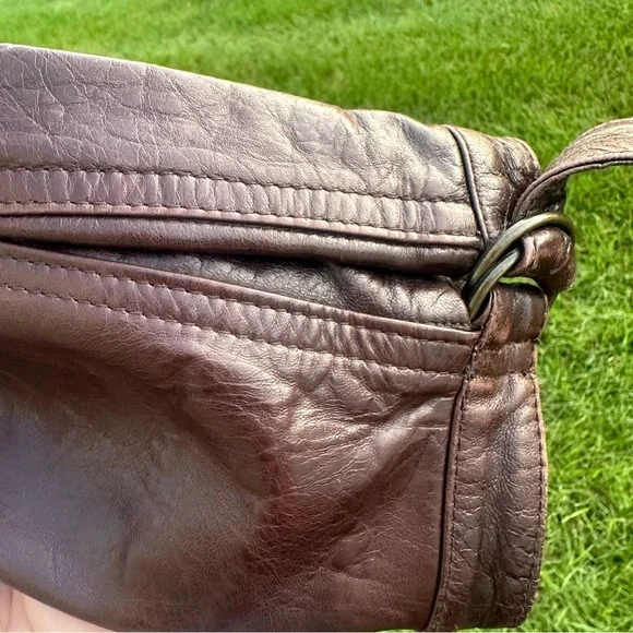 Calvin Klein Brown Leather Button Front Jacket Blazer - Picture 13 of 16